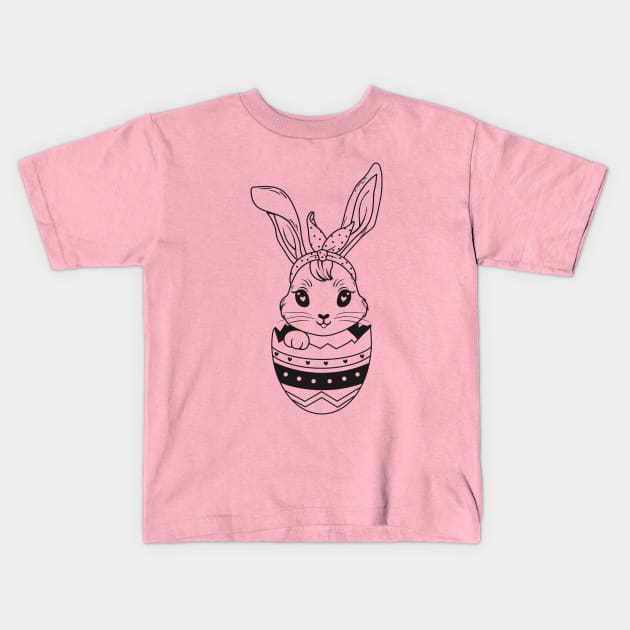 Cute Easter Egg Bunny Kids T-Shirt by pmuirart